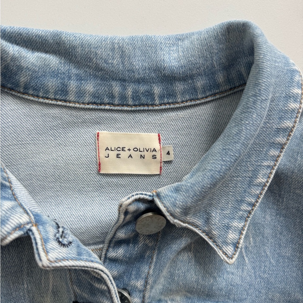 Alice + Olivia Light Blue Denim Mini Dress - Picture 5 of 10